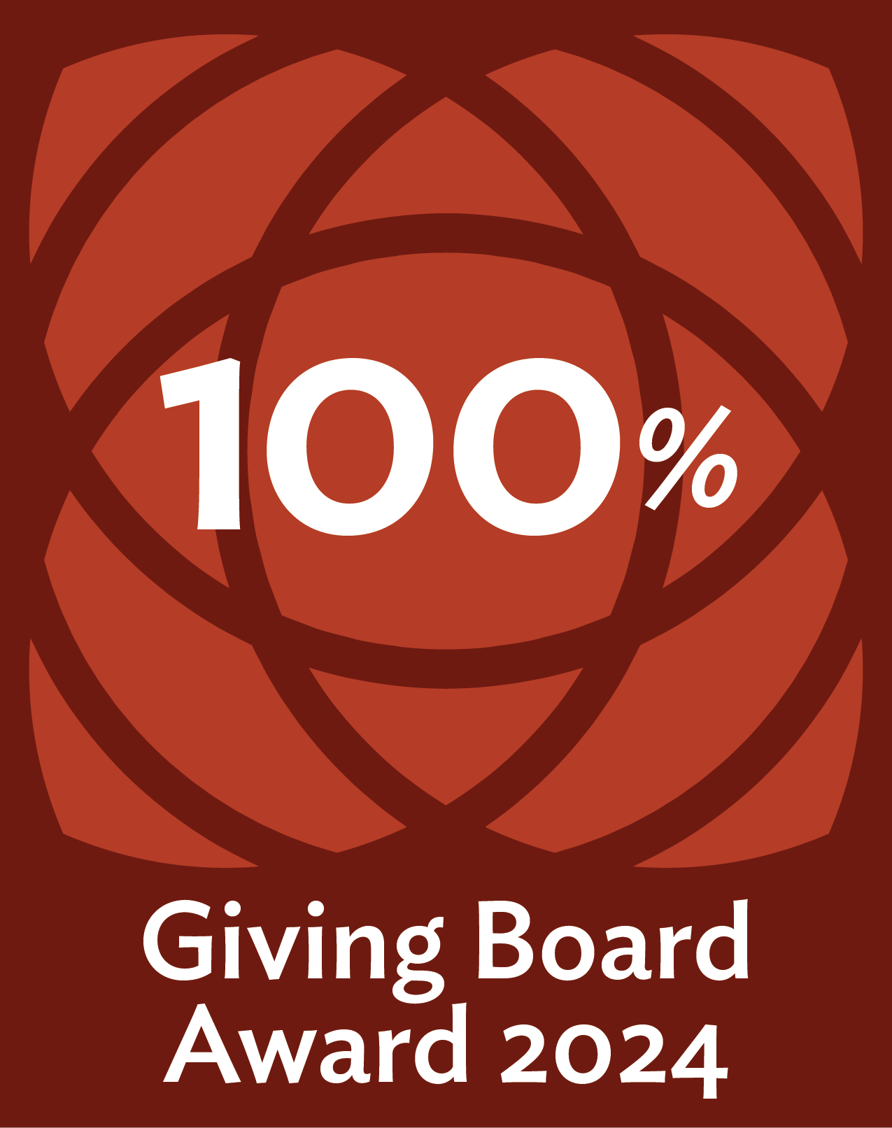 100% Giving Board Award graphic
